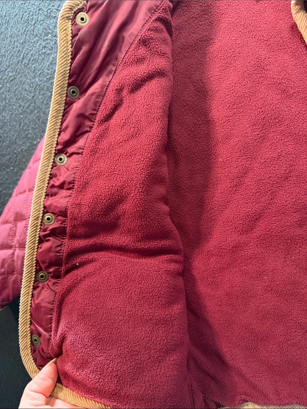 Gymboree Quilted barn jacket Burgundy Jacket with Contrast Trim